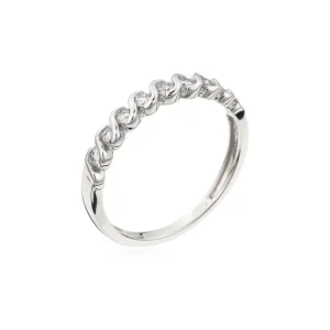 Vente Flash Bague Or Blanc 750/1000 Alliance Slalom Diamant 0,25ct