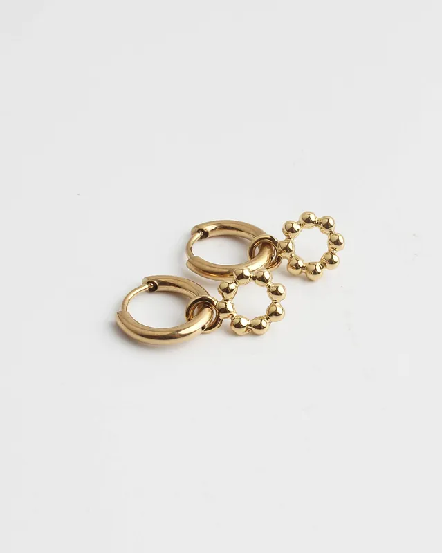 Cercle pointillé - Boucles d'oreilles - Acier inoxydable Top Qualité