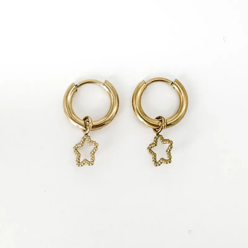 Réduction Étoiles pointillées - Boucles d'oreilles - Acier inoxydable