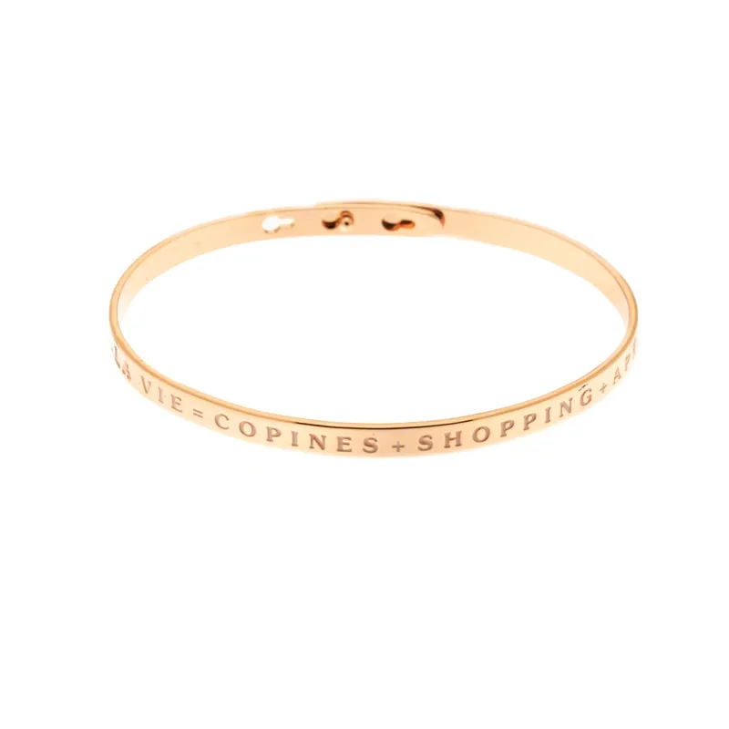 Vente Flash Bracelet à message La VieCopinesShoppingApéro Laiton rosé