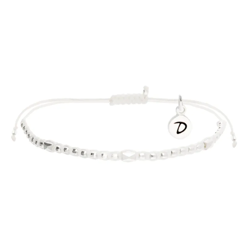 Jusqu’à Épuisement Des Stocks Bracelet Macramé en Argent 925 Blanc Le Rockeur