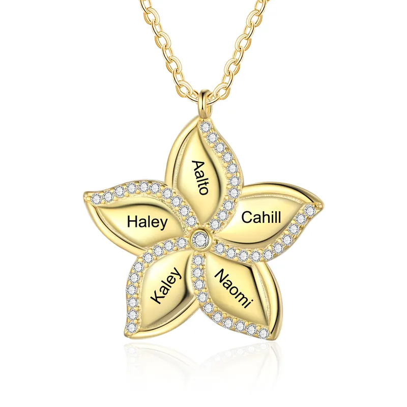 Top Vente Collier Étoile 5 Prénoms Personnalisé