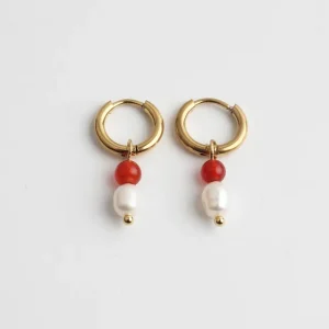 Dernier Modèle Milou - Boucles d'oreilles - Pierre naturelle - Acier inoxydable