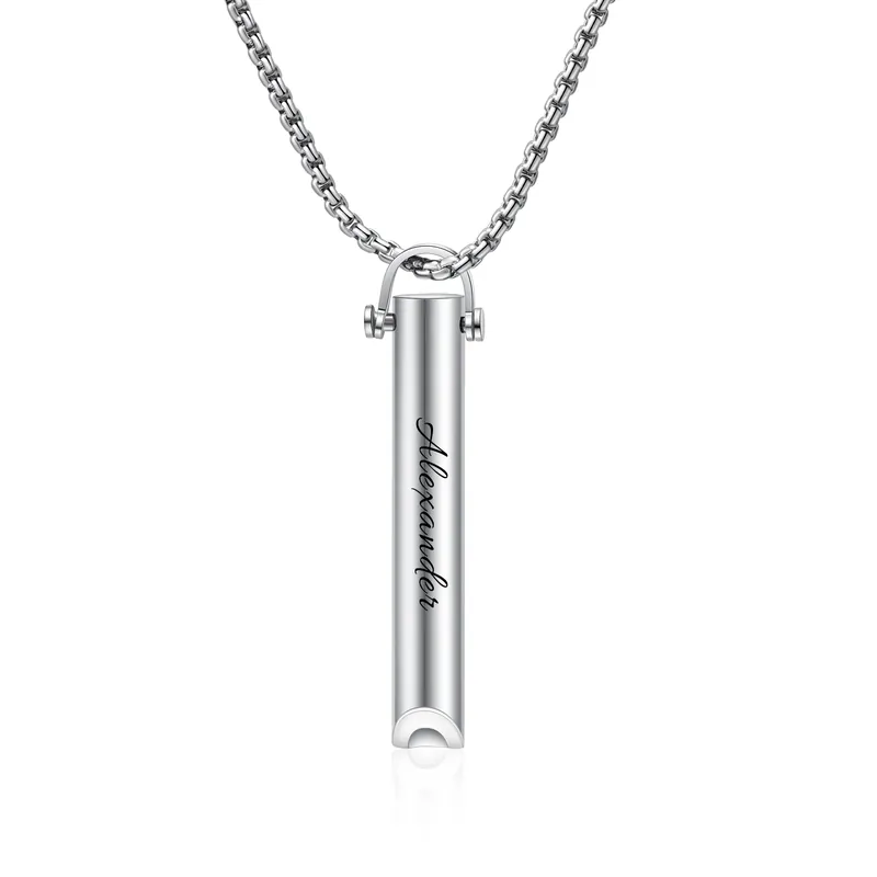 En Vogue À Mon Fils-Collier Sifflet avec graver prenoms Personnalisé Collier Homme | Jessemade