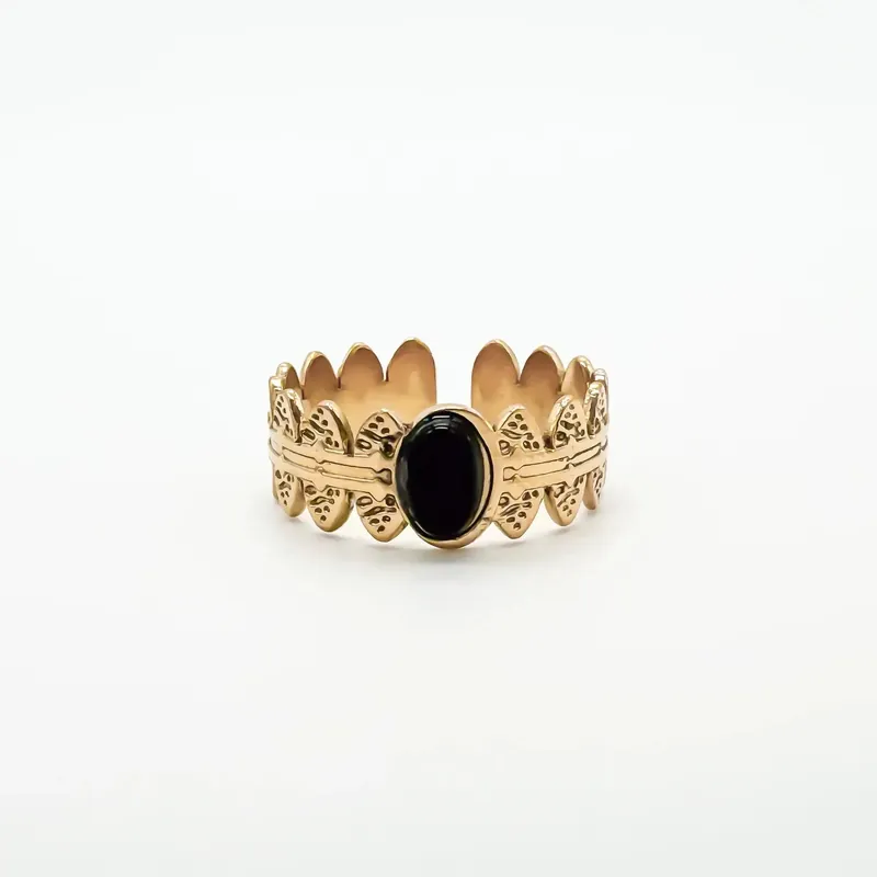 Nouvel Arrivage Didi - Bague - Pierre naturelle - Acier inoxydable - Ajustable