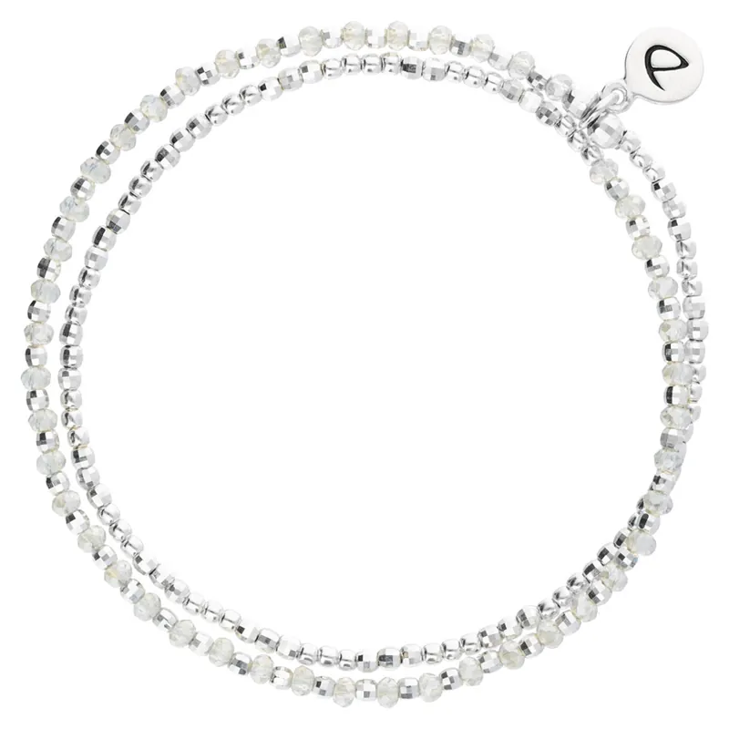 Jusqu’à Épuisement Des Stocks BRACELET HEAVEN BEIGE SILVER DOUBLE TOURS