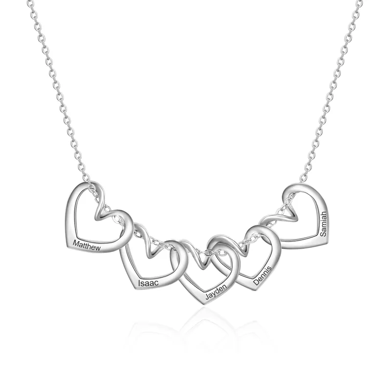 Collier Coeur pendentif 5 Prénom Personnalisé|Jessemade Paiement Sécurisé
