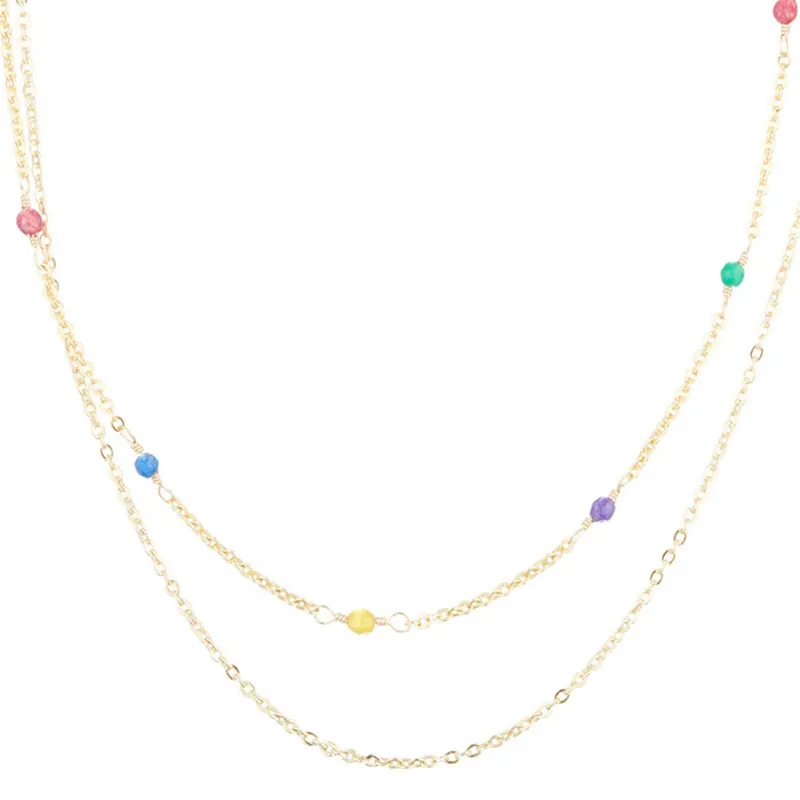 Prix Promo Collier Méridia Agate mix Laiton doré