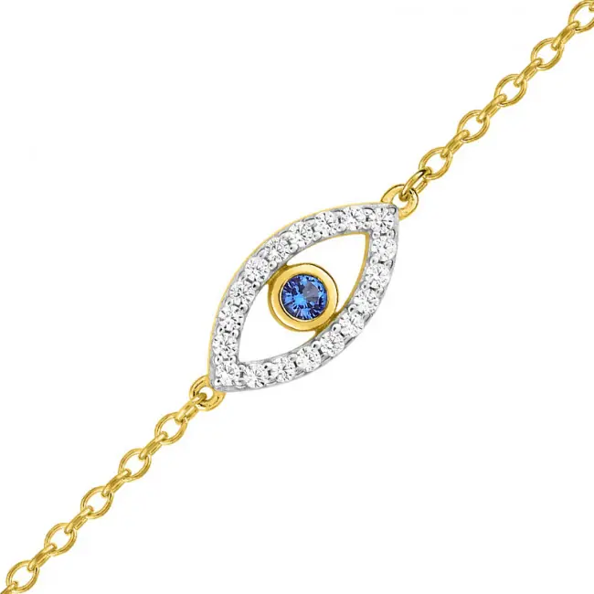 Bracelet OEIL DE PROTECTION Oxydes Pierre Bleue | Bijoux Prix Réduit
