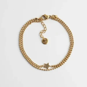 Nouvelle Collection Étoile minimaliste - Bracelet - 2 couches - Acier inoxydable