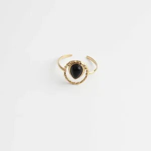 Loula - Bague - Pierre naturelle - Acier inoxydable - Ajustable Vente Flash