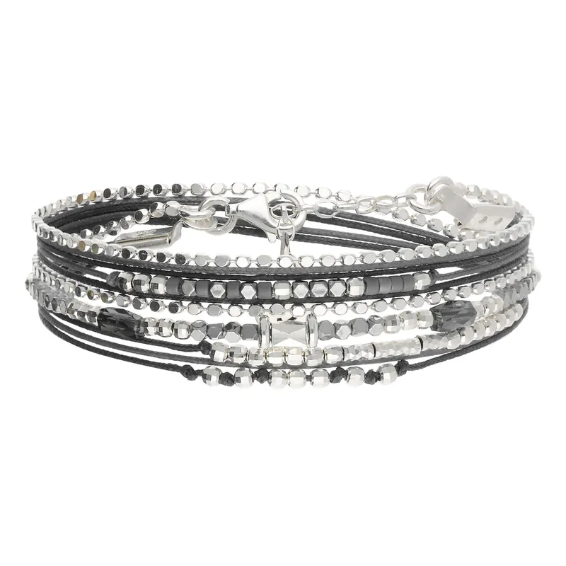 Achat Immédiat Bracelet 2 Tours Argent 925 Gris Le Tube