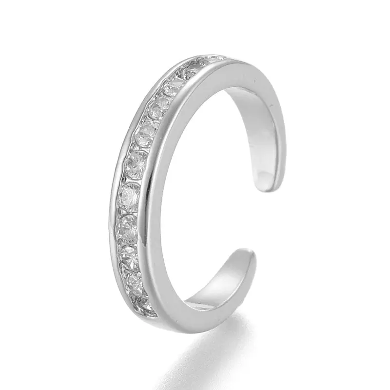 Acheter En Ligne Bague de pied orteil femme réglable diamants CZ argenté