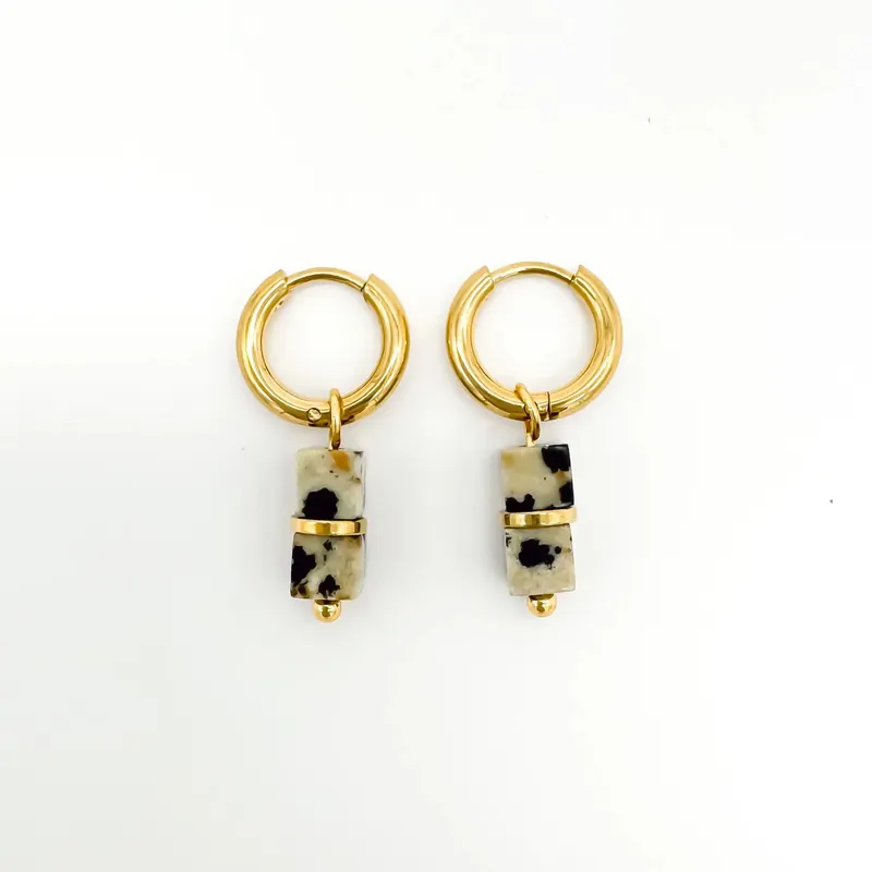 Pas Cher Pierres - Boucles d'oreilles - Pierre naturelle - Acier inoxydable