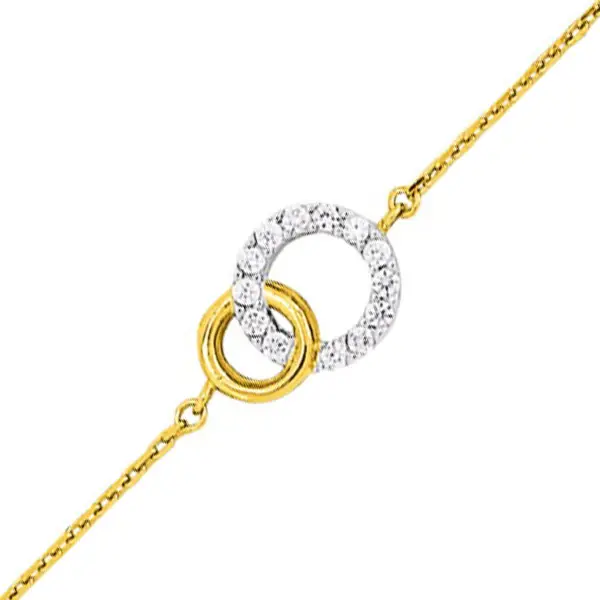 Prix Choc Bracelet Double cercle OZ Plaqué Or | BIJOUX FEMME