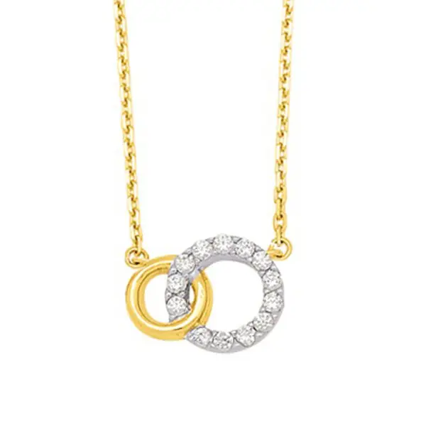 Must-Have Collier Double cercle OZ Plaqué Or 42cm | BIJOUX FEMME