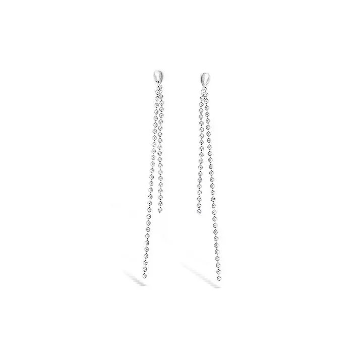 Achetez Aujourd’hui Boucles d'oreilles pendante double chaînette boule en argent