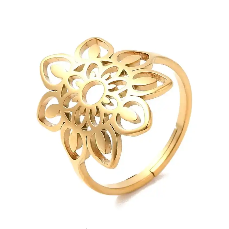 Bague femme réglable fleur largeur 20 mm Petit Prix