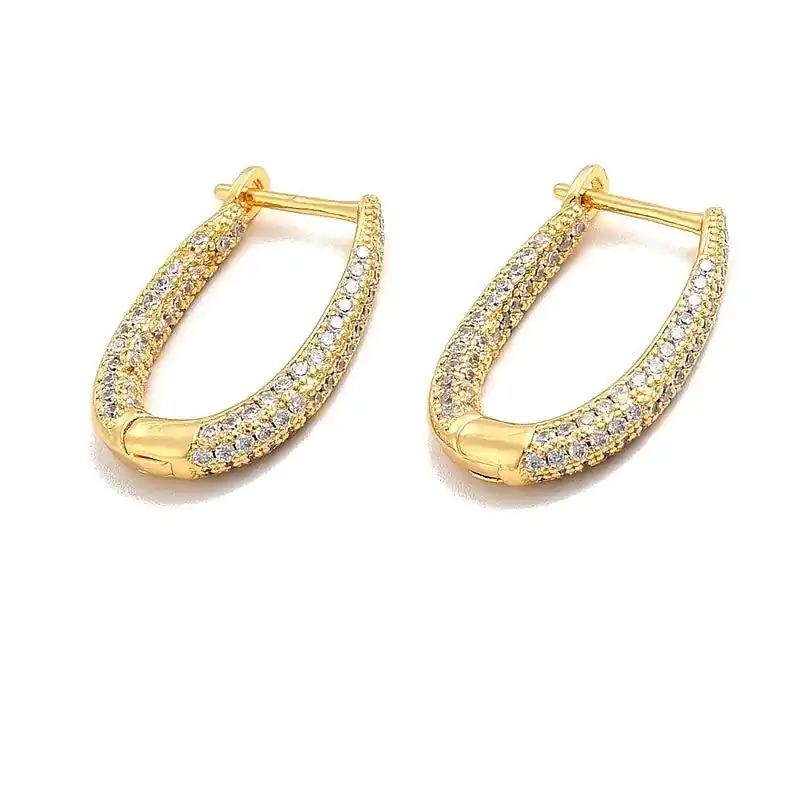 Boucles d'oreilles Créoles ovale CZ Vente Directe