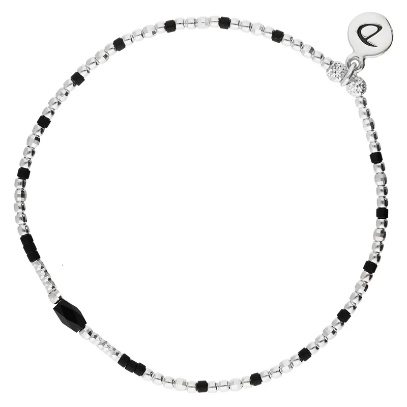 BRACELET ÉLASTIQUE INFINITY NOIR Vente Flash