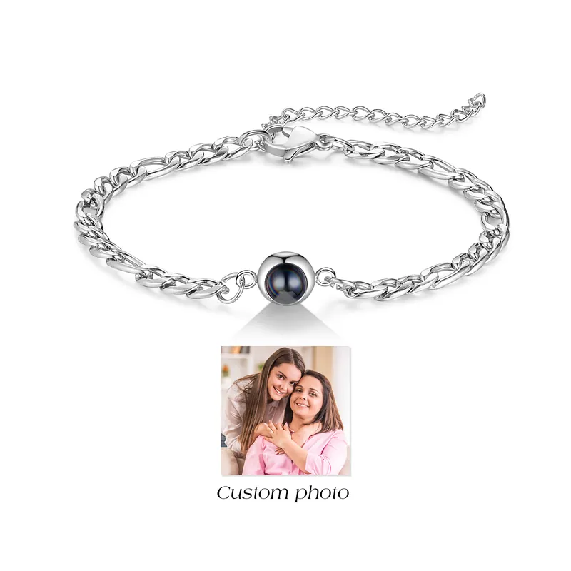Bracelet Chaîne 1 Photo Personnalisée Bracelet Photo Projection|Jessemade Réduction