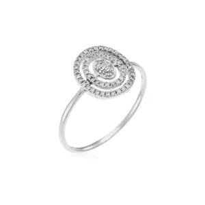 Acheter Direct Bague Or Blanc 375/1000 Cible magique Diamant 0,17ct
