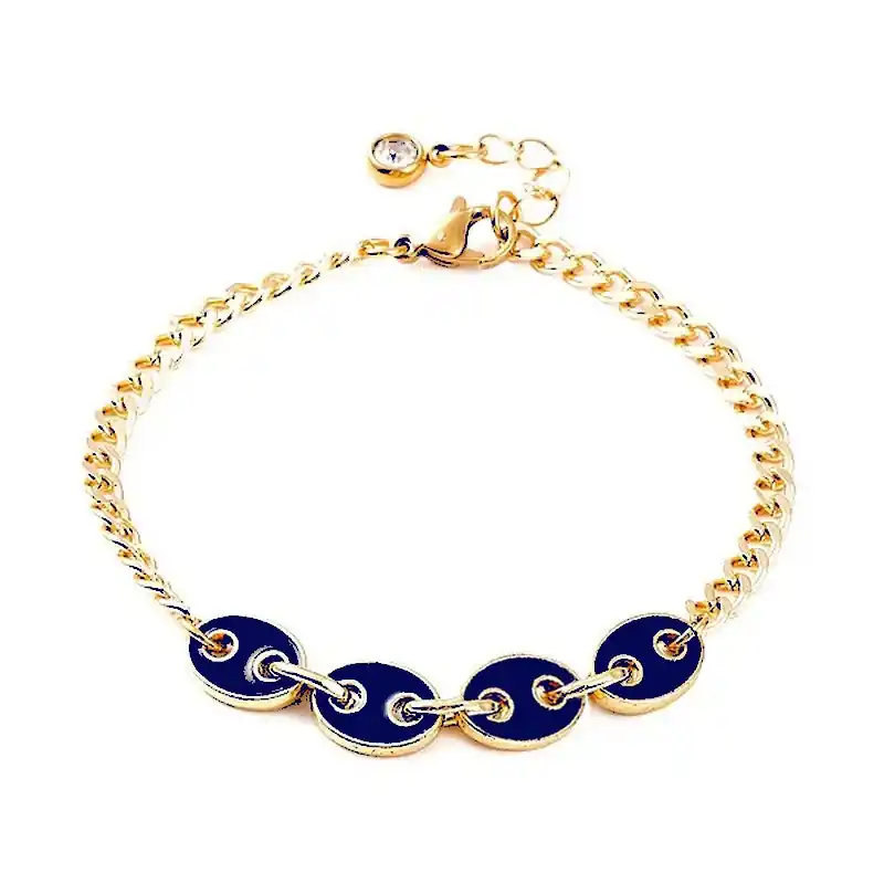 Bracelet souple grain de café breloque bleu nuit Prix Promo