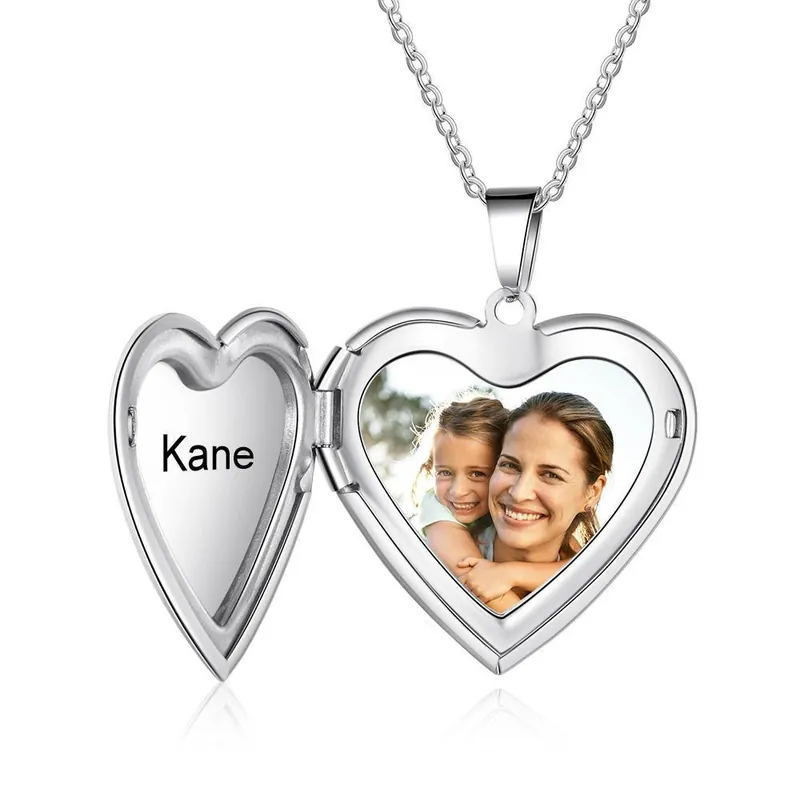 Soldes Collier Coeur Collier Photo Personnalisé Prénom Gravé
