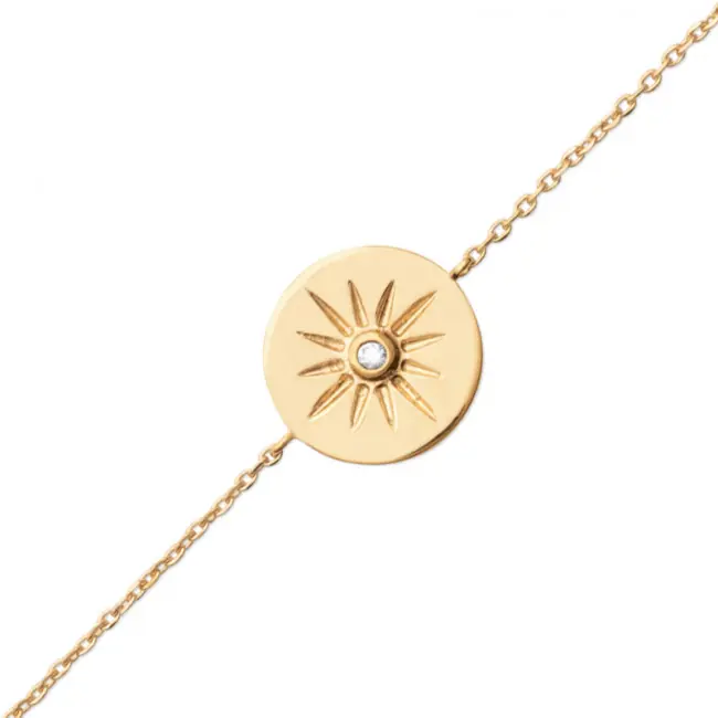 Offre Du Jour Bracelet Plaqué Or JETON SOLEIL Oxyde| BIJOUX FEMME