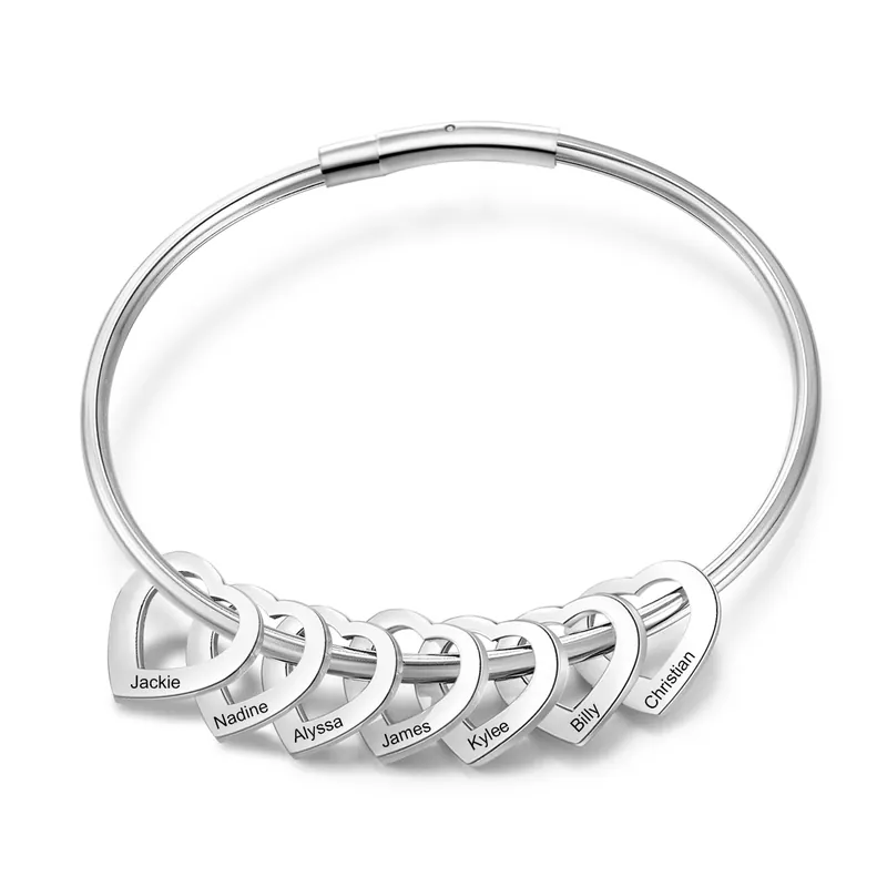 Bracelet Cœur 7 Prénoms Personnalisés Bracelet Femmes Super Prix