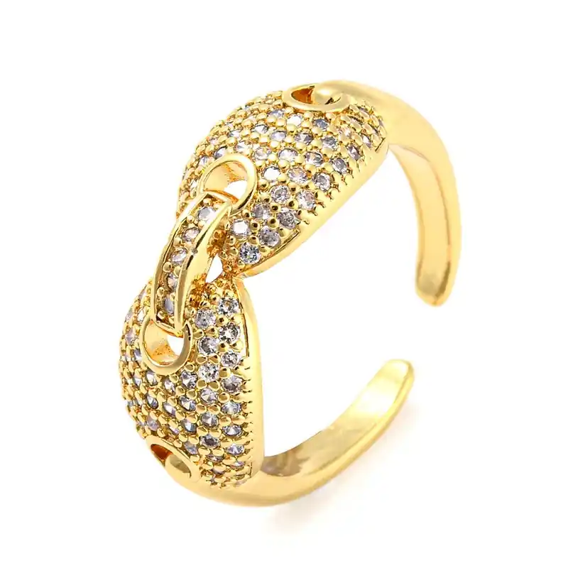 Bague femme réglable entrelacé diamants CZ Achetez Aujourd’hui
