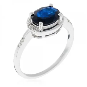 Top Vente Bague Or Blanc 375/1000 My Sapphire Diamant 0.03ct/6 1 Saphir 1,04ct