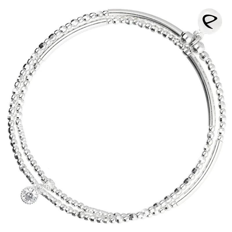 Acheter Direct BRACELET DOUBLE ÉLASTIQUE OXYDE TUBES LISSES SILVER