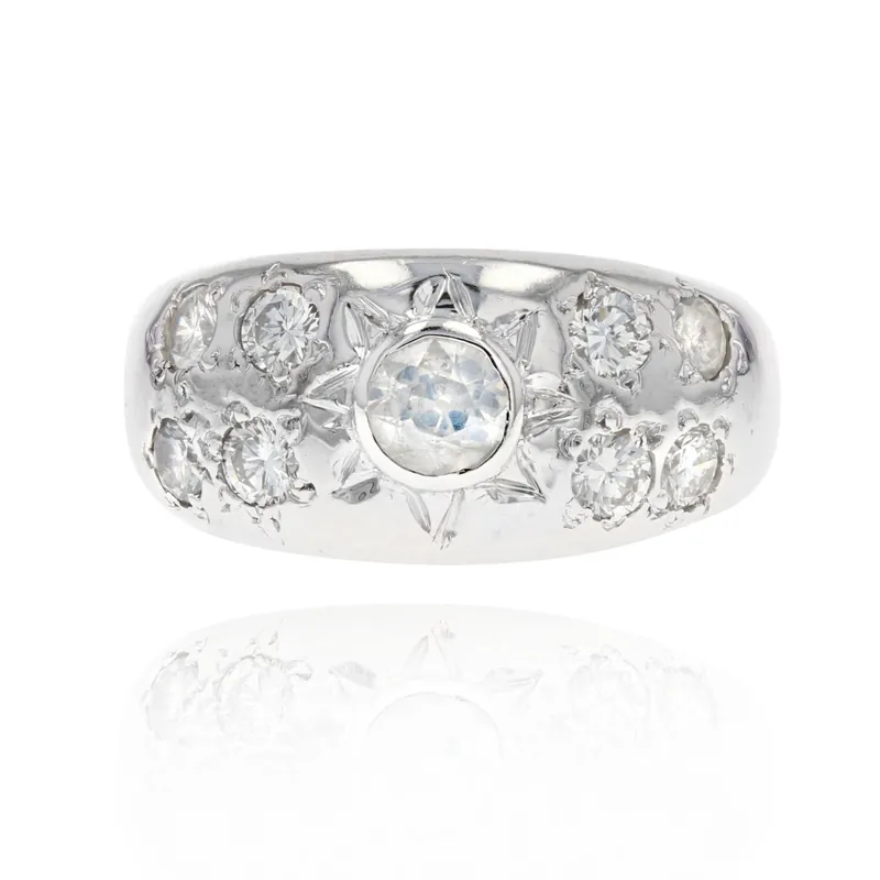 Usine Directe Bague jonc diamants or blanc