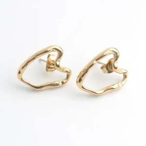 Heart Love - Boucles d'oreilles - Acier inoxydable Artisanat