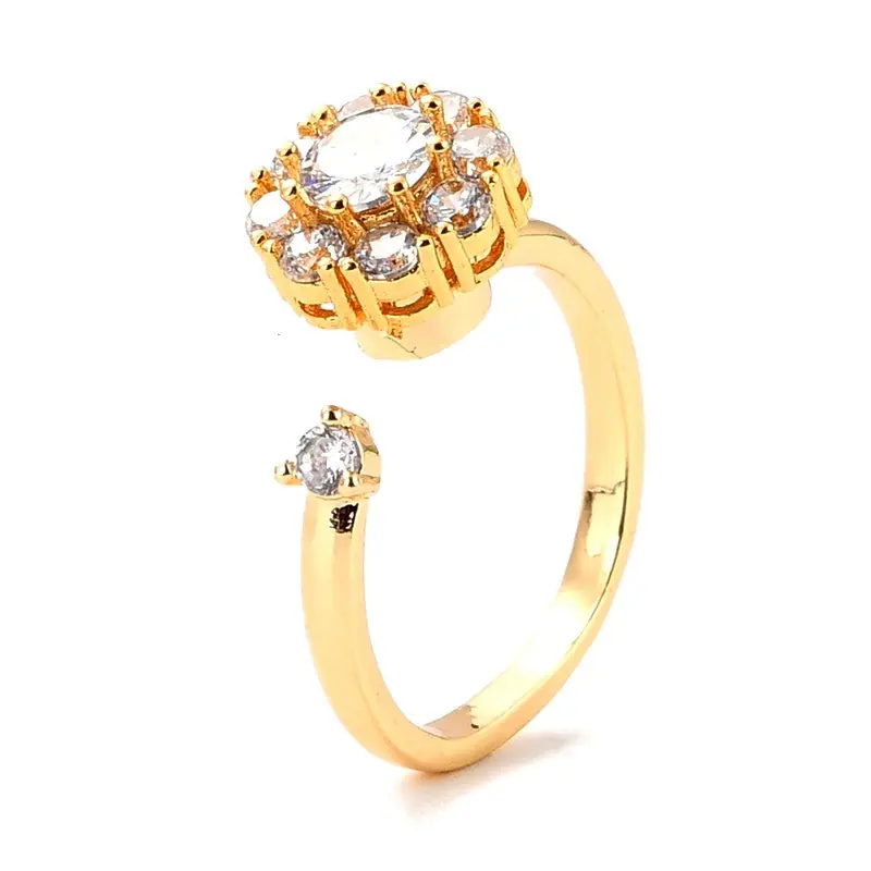 Bague femme réglable diamant CZ rotatif Satisfait Ou Remboursé