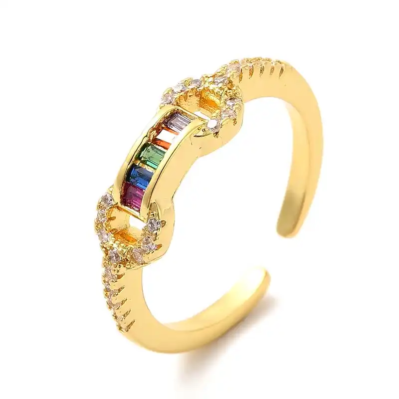 Certifié Bague femme réglable diamants CZ couleurs