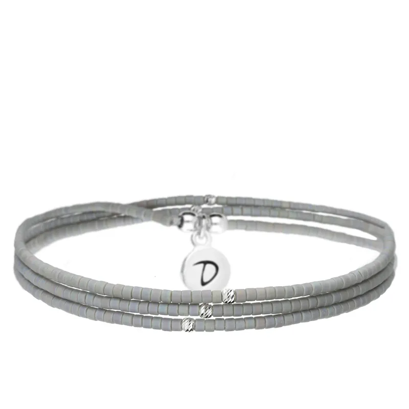 Acheter Direct BRACELET ELASTIQUE MIYUKI GRIS CLAIR MAT TRIPLE TOURS