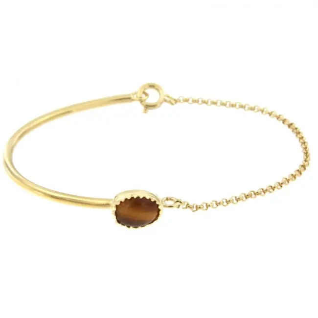Bracelet Plaqué Or Oeil de tigre | BIJOUX FEMME Livraison Mondiale