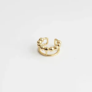 Livraison Mondiale Double Dotted - Boucle d'oreille - Acier inoxydable