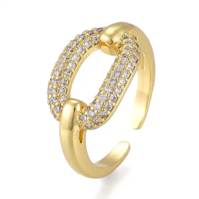 Meilleur Choix Bague femme réglable ovale diamants CZ