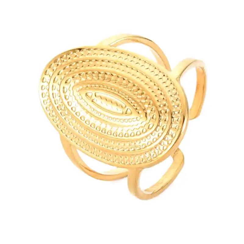Bague femme réglable ovale d'or Offre Spéciale