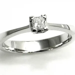 Solitaire diamant princesse fini carré Top Vente