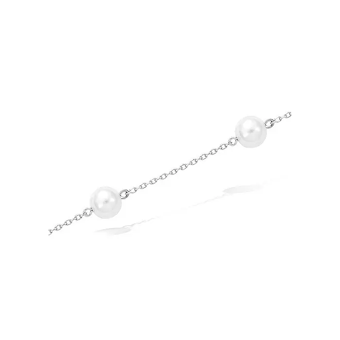 Acheter Direct Bracelet en argent avec perles blanches