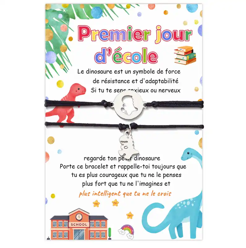 Affaire À Saisir 2PCS Ensemble de Bracelets Dinosaure mignon- Cadeau Rentrée Scolaire