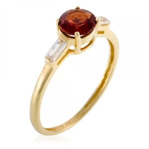 Usine Directe Bague Or Jaune 375/1000 "Pourpre"