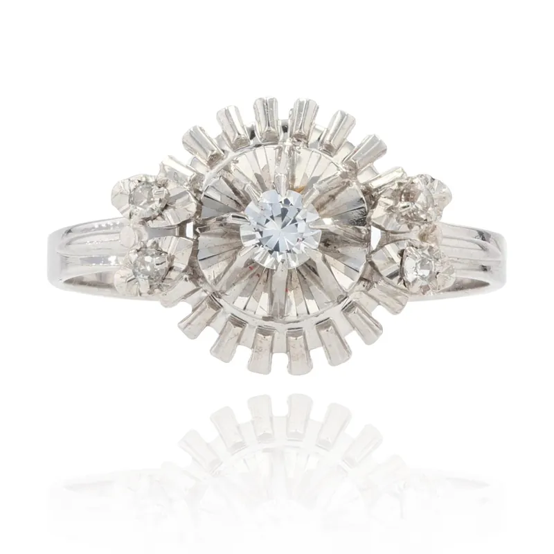 Usine Directe Bague saphirs blancs rétro