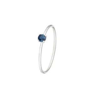 Prix Réduit Bague Or Blanc 375/1000 "Only One" Saphir,