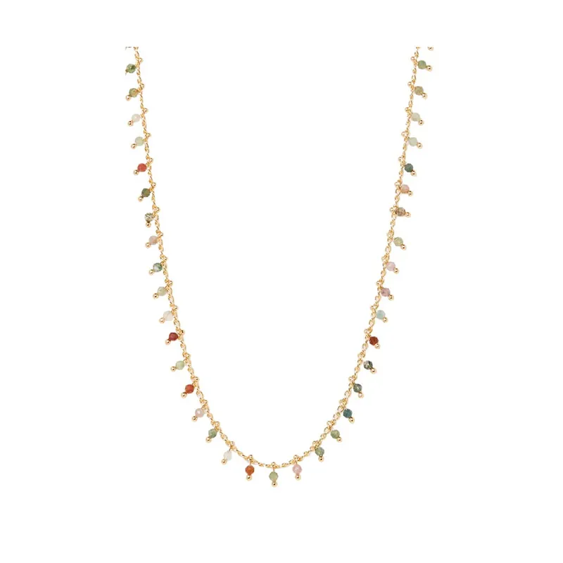 Prix Choc Collier Invariable Agate mix Laiton doré