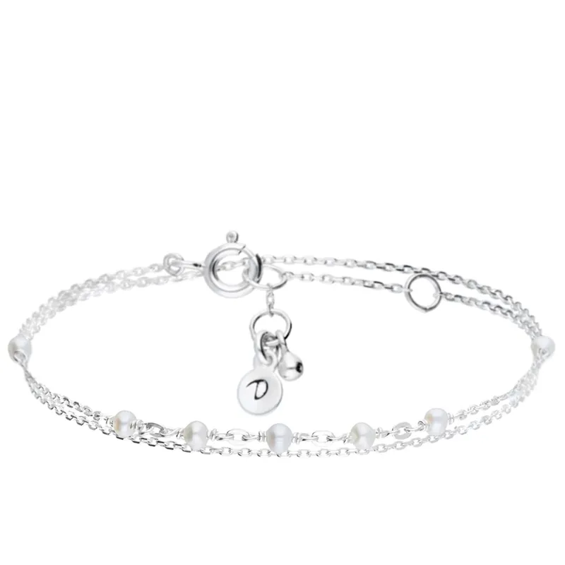 BRACELET DOUBLE CHAÎNE FINE 7 NACRES Prix Promo